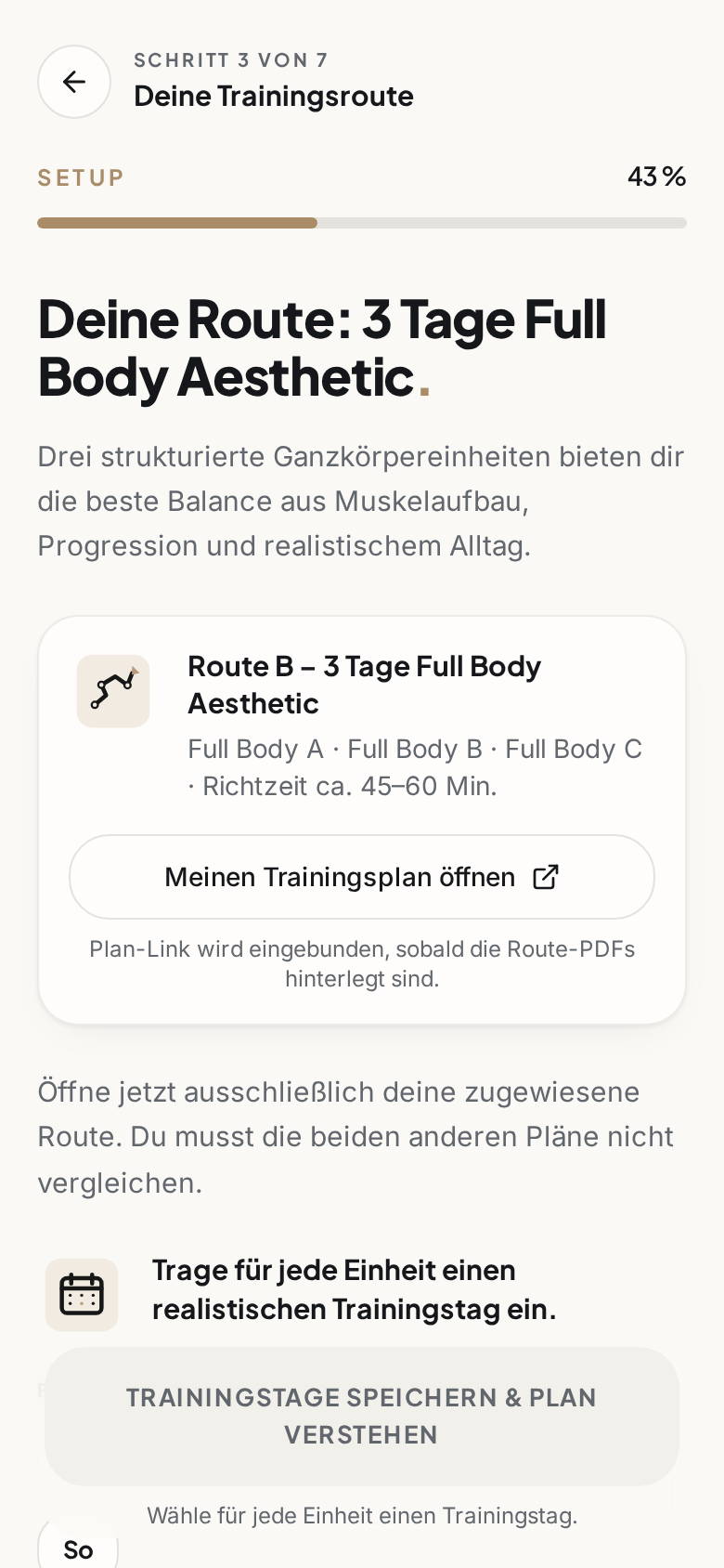 BYBC Kundenbereich – Trainingsroute