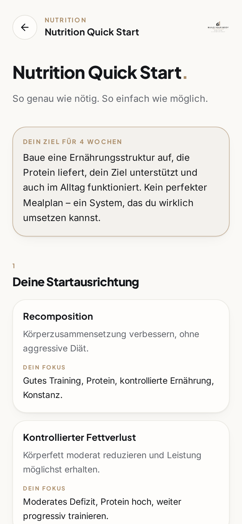 BYBC Kundenbereich – Nutrition