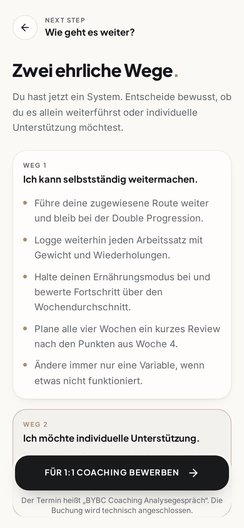 BYBC Kundenbereich – Next Step