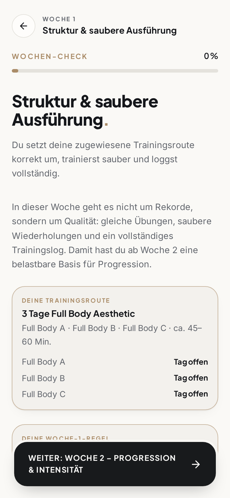 BYBC Kundenbereich – Wochenstruktur
